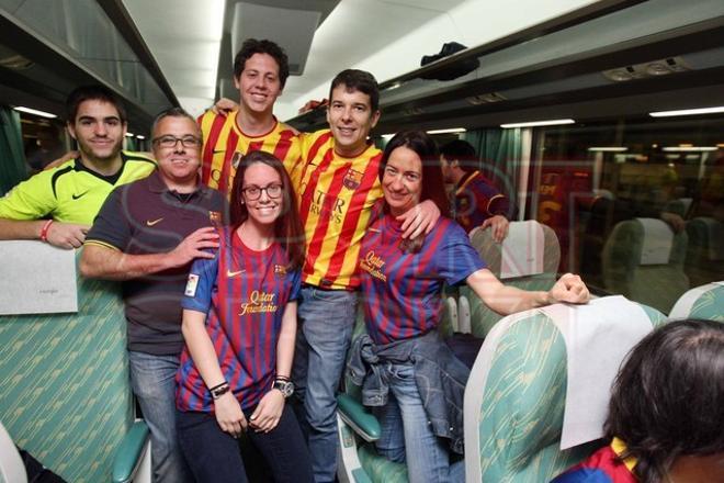 Los aficionados del Barça, rumbo a Valencia