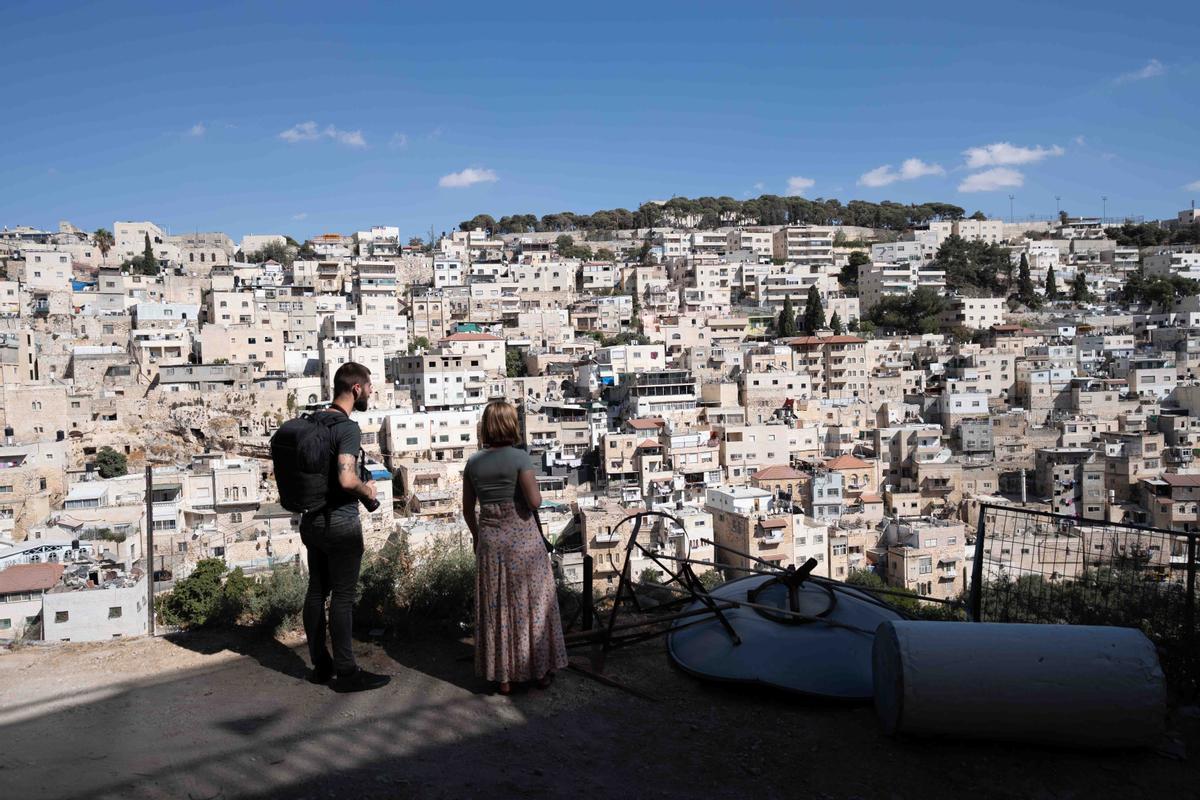 Jerusalén, 19 de septiembre de 2022.- El barrio palestino de Silwan, visto desde el mirador del centro arqueológico Ciudad de David