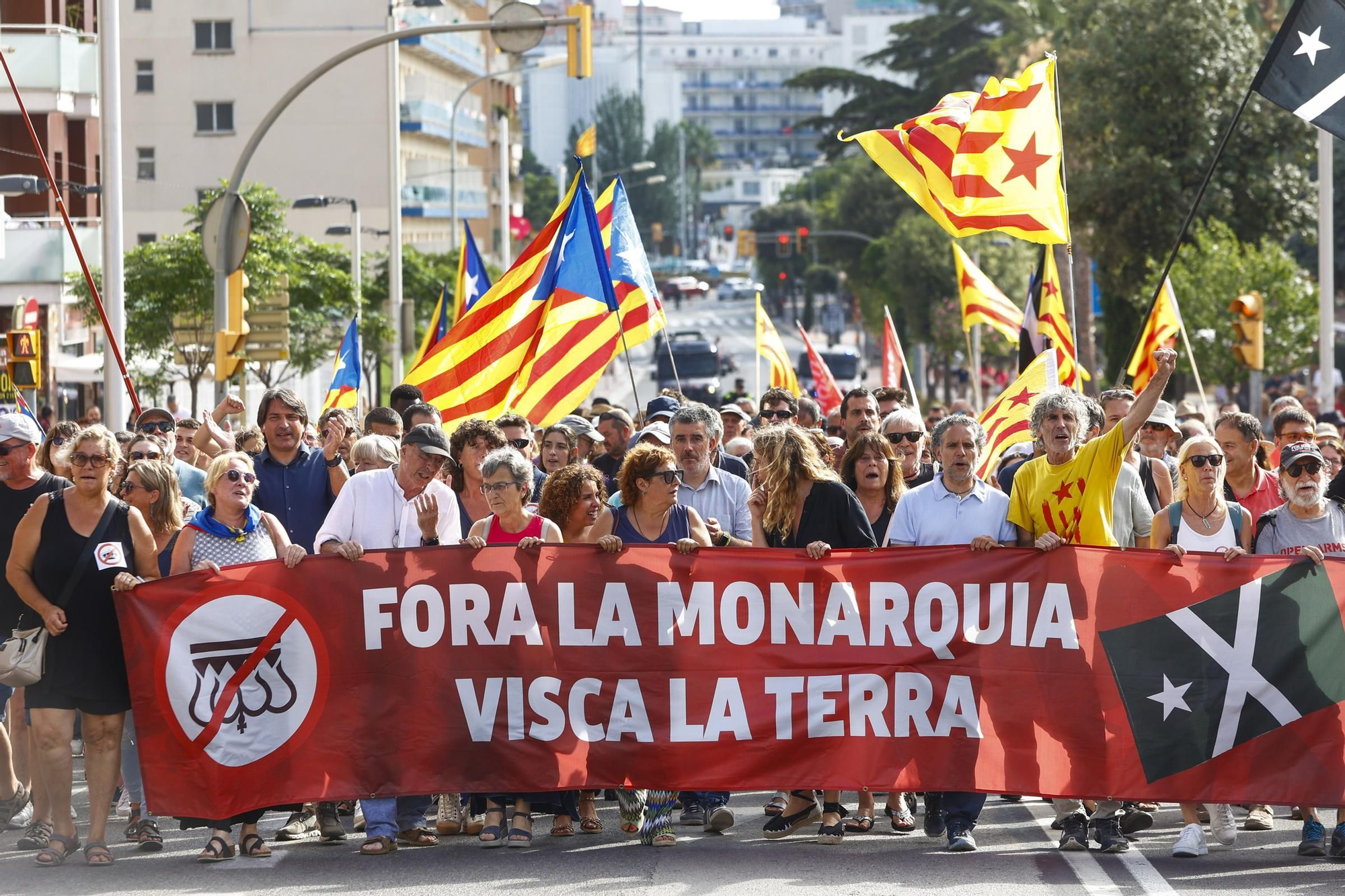 La protesta contra la Monarquia a Lloret