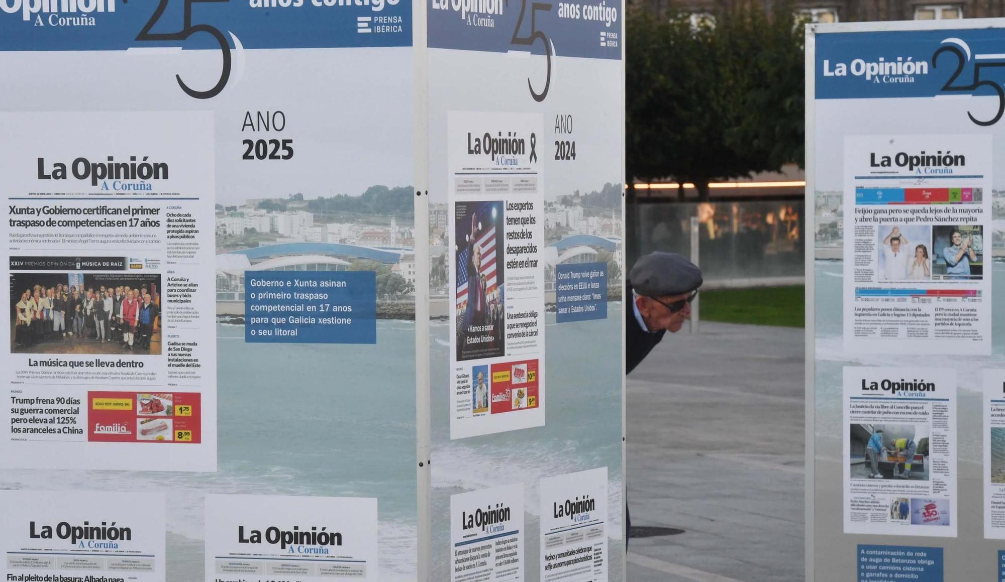 Portadas de los 25 años de LA OPINIÓN decoran la Marina