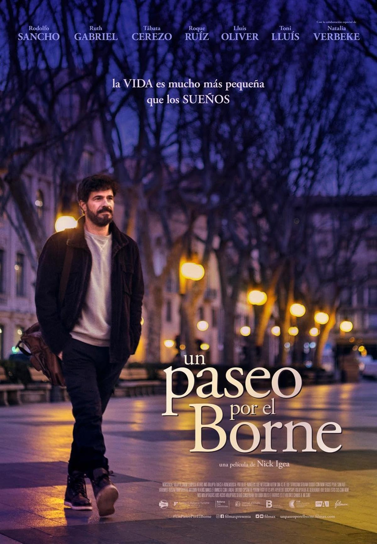 Cartel oficial de la película 'Un paseo por el Borne', con Rodolfo Sancho y dirigida por Nick Igea.