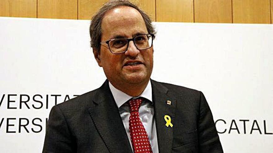 El president de la Generalitat, Quim Torra, ahir