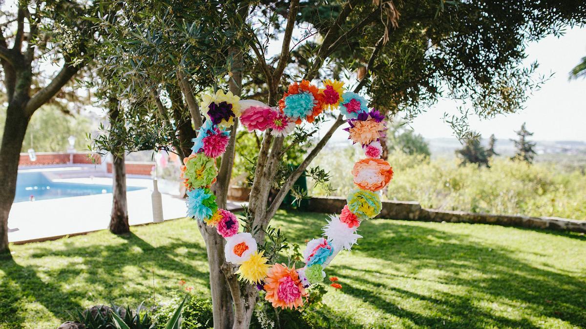 Decoración boda: corazón colgante