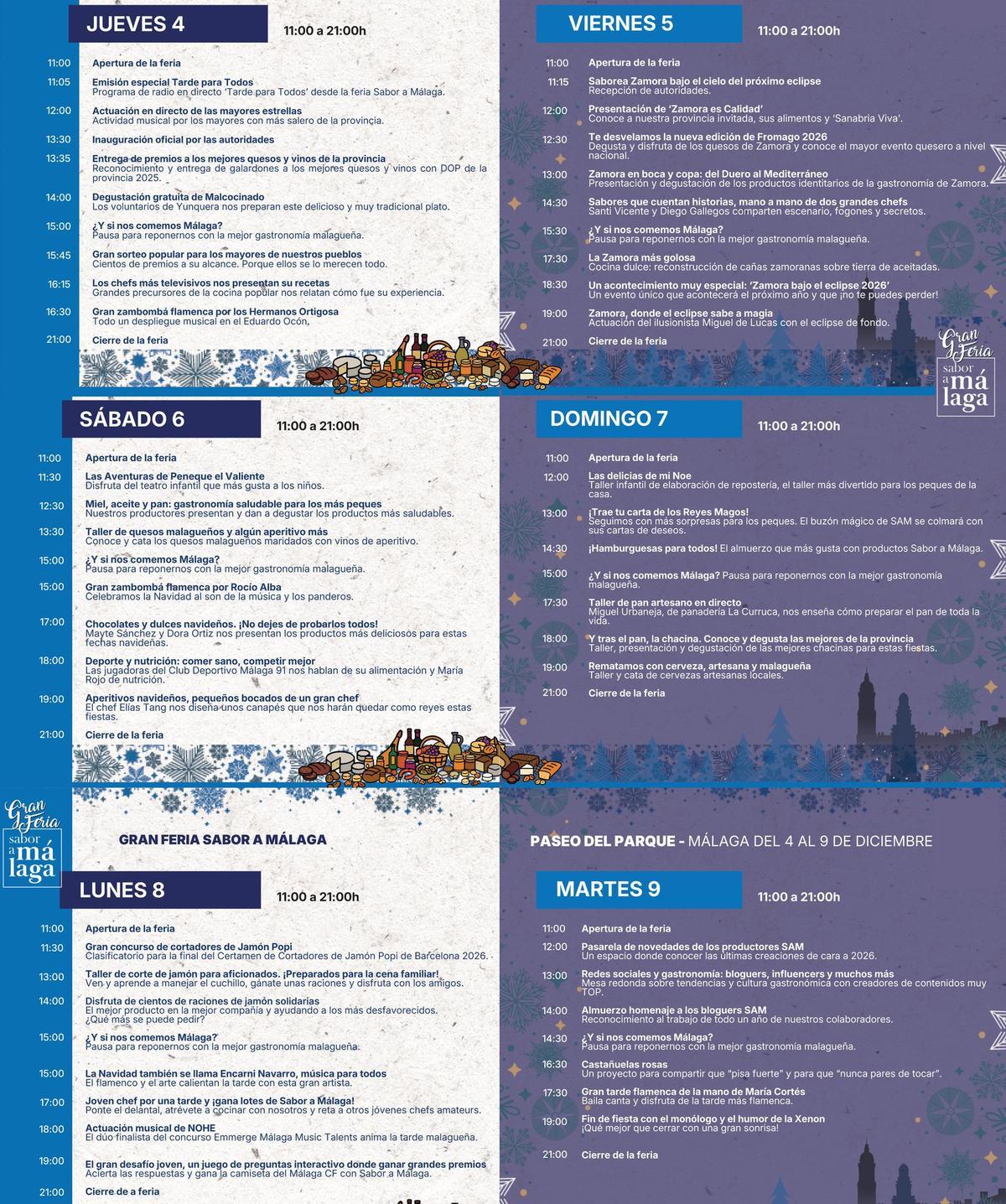 Programa de la Gran feria de Sabor a Málaga