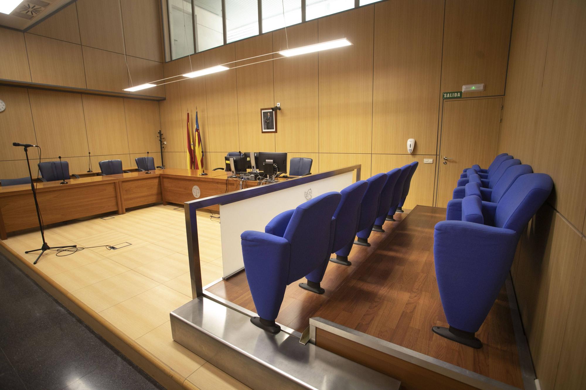 La sala del Tribunal del Jurado de la Ciudad de la Justicia de Valencia