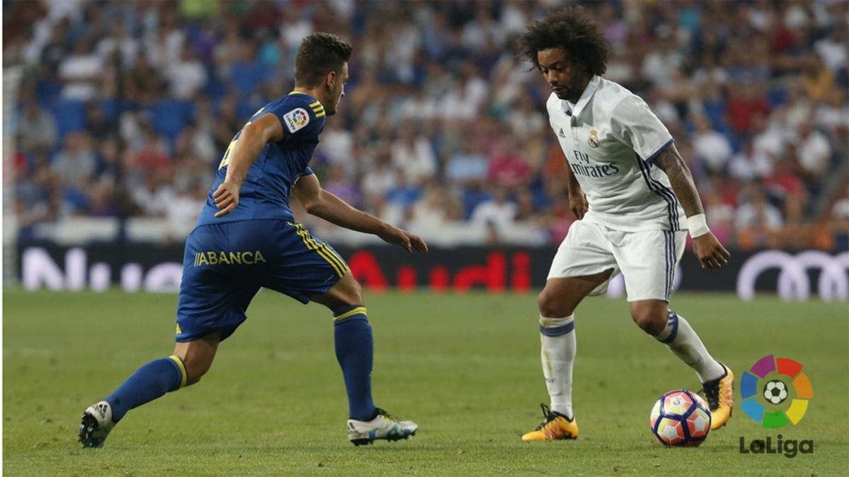 Marcelo durante el Real Madrid-Celta de la Liga Santander 2016/17