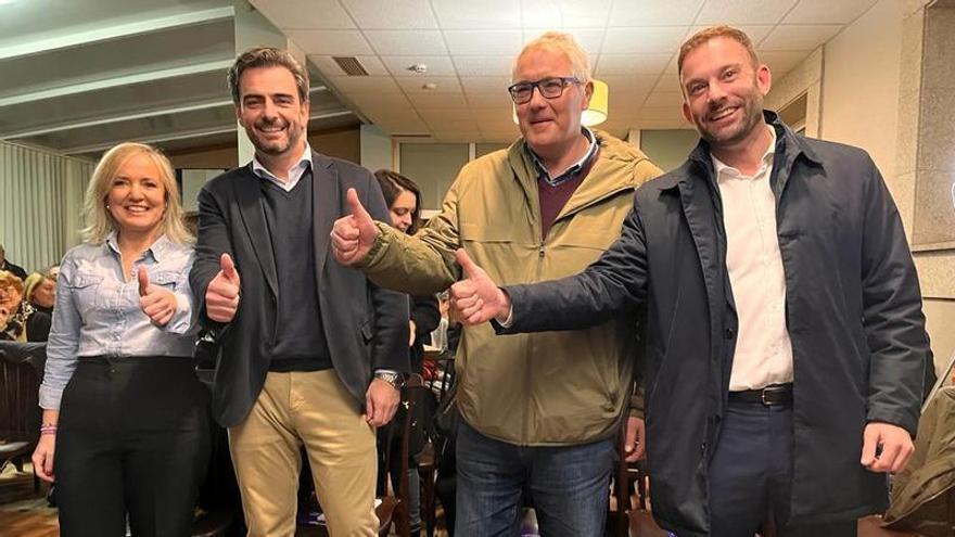 Izaskun García, Diego Calvo, Evaristo Ben Otero y Gonzalo Trenor, ayer en Culleredo.