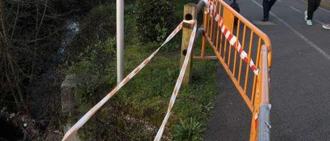 Desperfectos de la senda del río Arlós a la altura de La Toba.