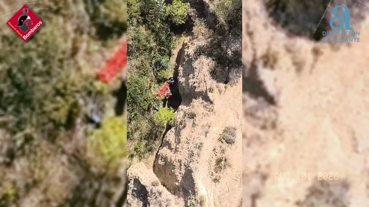 Dos rescates en helicóptero consecutivos tras las caídas de un ciclista en Petrer y un senderista en el Ponoig