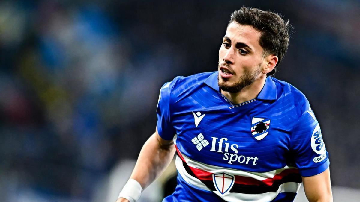Cherubini, con la elástica de la Sampdoria.