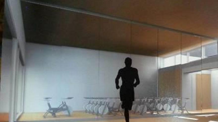 Imagen virtual del nuevo gimnasio a construir en la salida del pueblo hacia Cala Figuera.