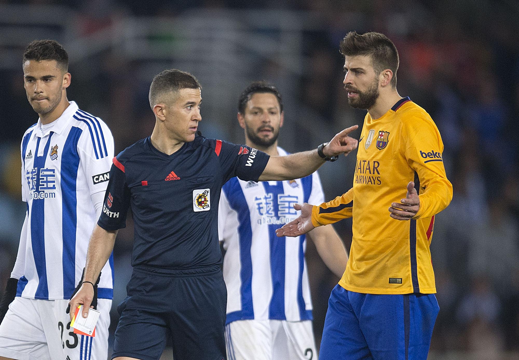 Iglesias Villanueva, durante un Real Sociedad-Barcelona.