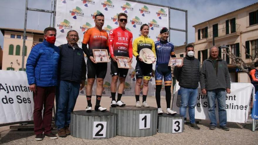 Podio de la jornada inaugural de la Challenge Primavera celebrada en Ses Salines.