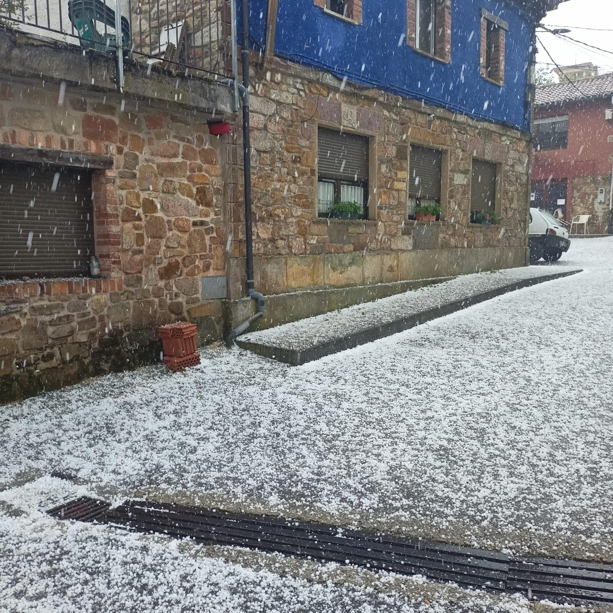 Granizo en Suares (Bimenes)