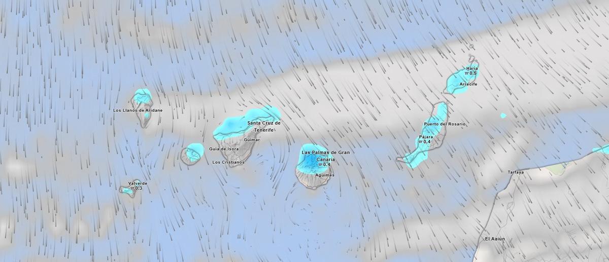 Previsión de lluvias para el viernes, 23 de enero