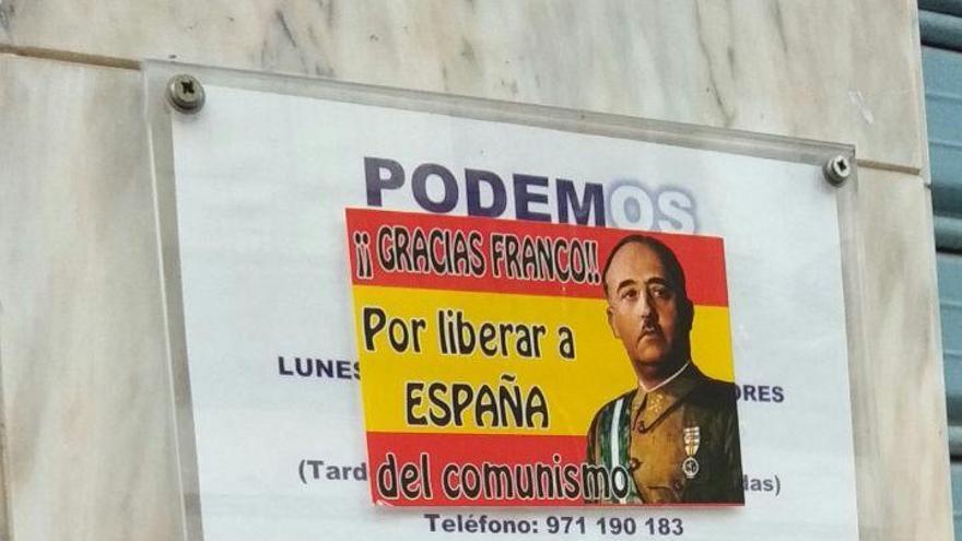 Aparecen carteles fascistas en las sedes del PSOE, el PP y Podemos de Ibiza