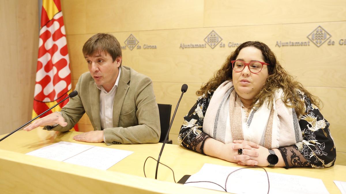 El portaveu provincial i la regidora de Cs respectivament, Héctor Amelló i Míriam Pujola.