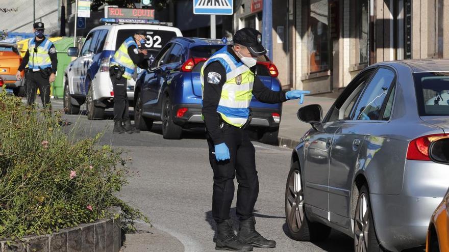 Reciente control policial en Vigo.