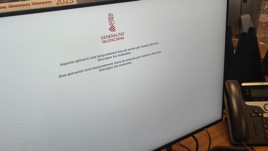 El sistema informático de la Generalitat Valenciana vuelve a funcionar tras 7 horas caído