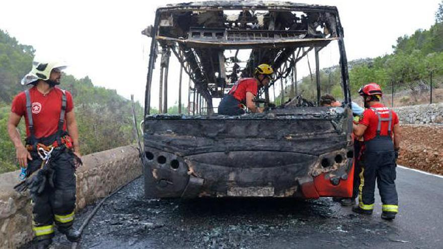 Feuer im Überlandbus nach Valldemossa