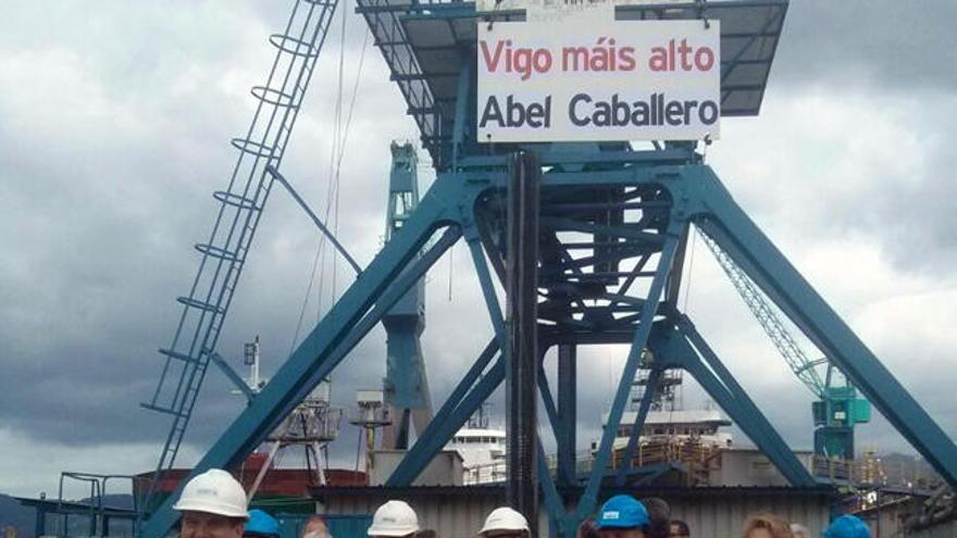 Abel Caballero, esta mañana en el astillero Metalships // FARO