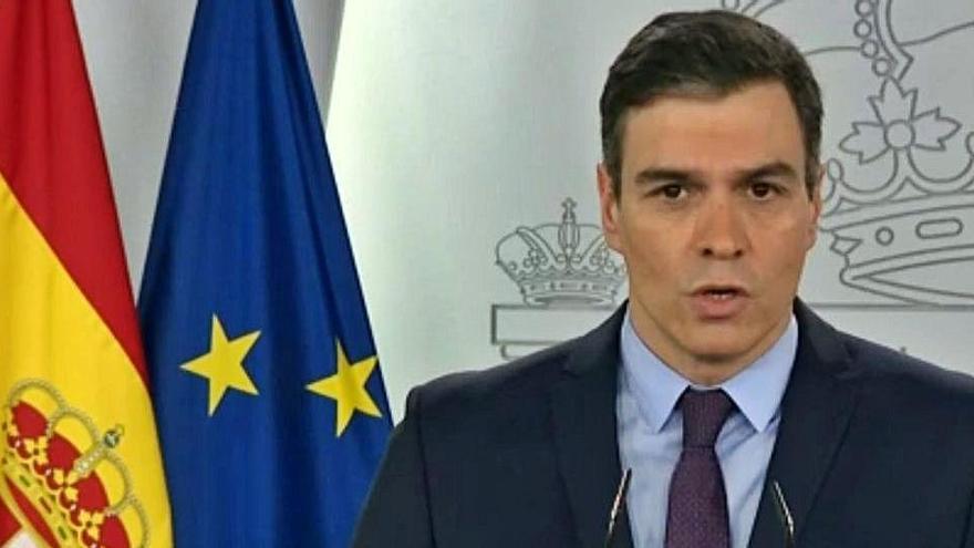 Pedro Sánchez, en una compareixença pública.