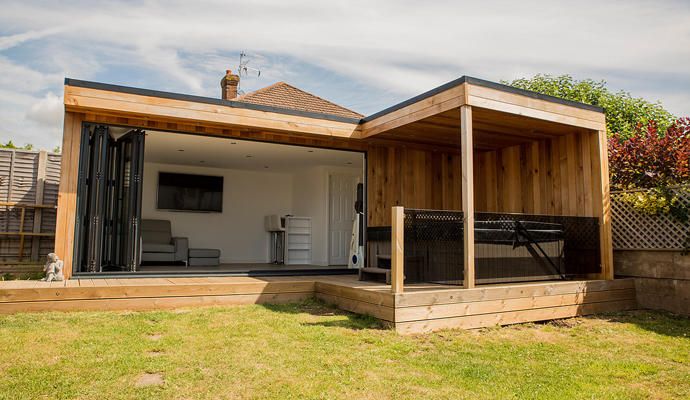 La casa del jardín para los invitados