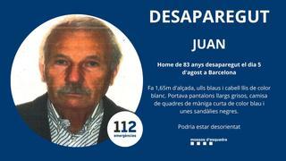 Buscan a un anciano de 83 años desaparecido en Barcelona