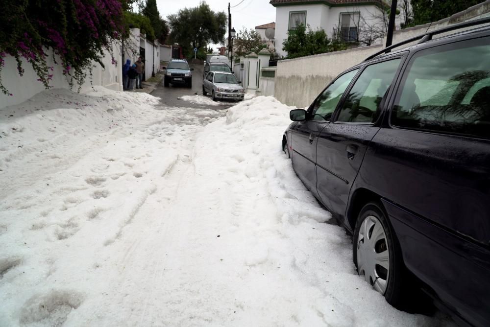 Granizo en Marbella, caída en la madrugada del sábado.