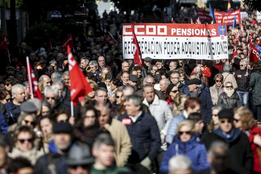 Protestas de los pensionistas en Oviedo.