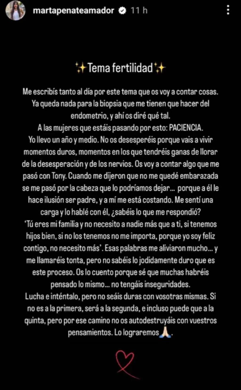Marta Peñate habla sobre la reacción de Tony Spina a los resultados de su embarazo