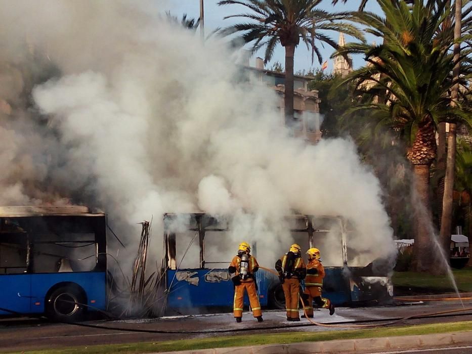 Bus brennt in Palma