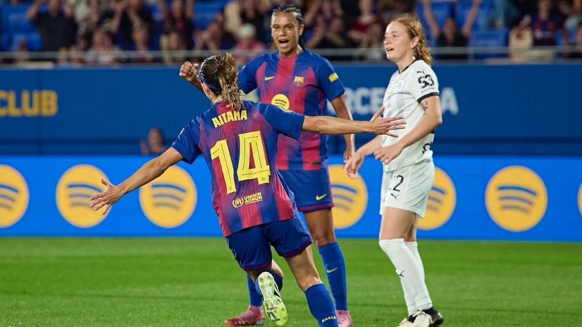 Aitana celebró así su primer gol