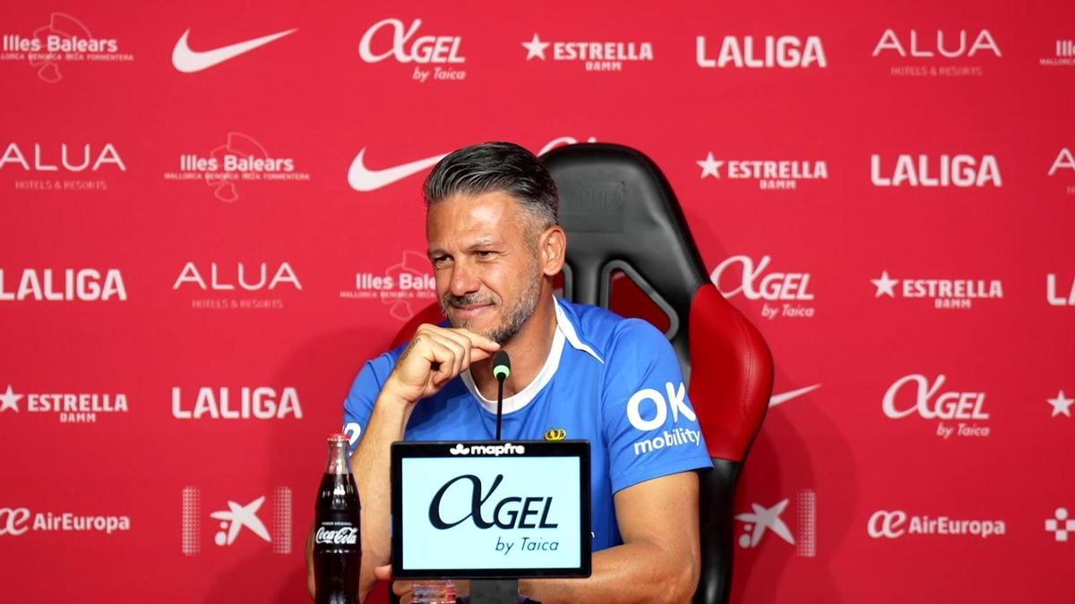 Demichelis, durante la rueda de prensa de este viernes en Son Moix.