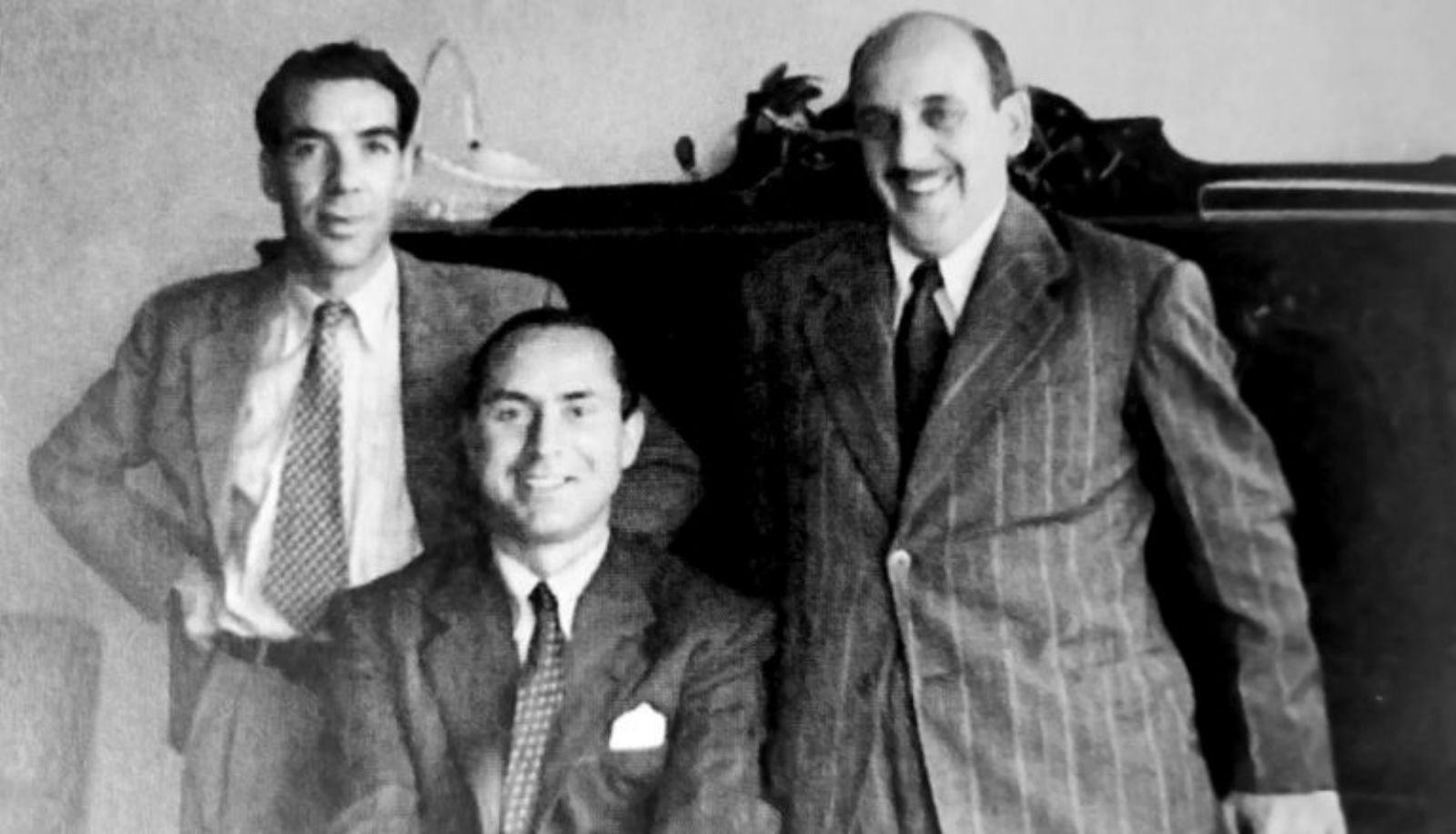 Elixio Rodríguez, F. Delgado Gurriarán e Ramón Cabanillas (fillo) en México DF (1948).