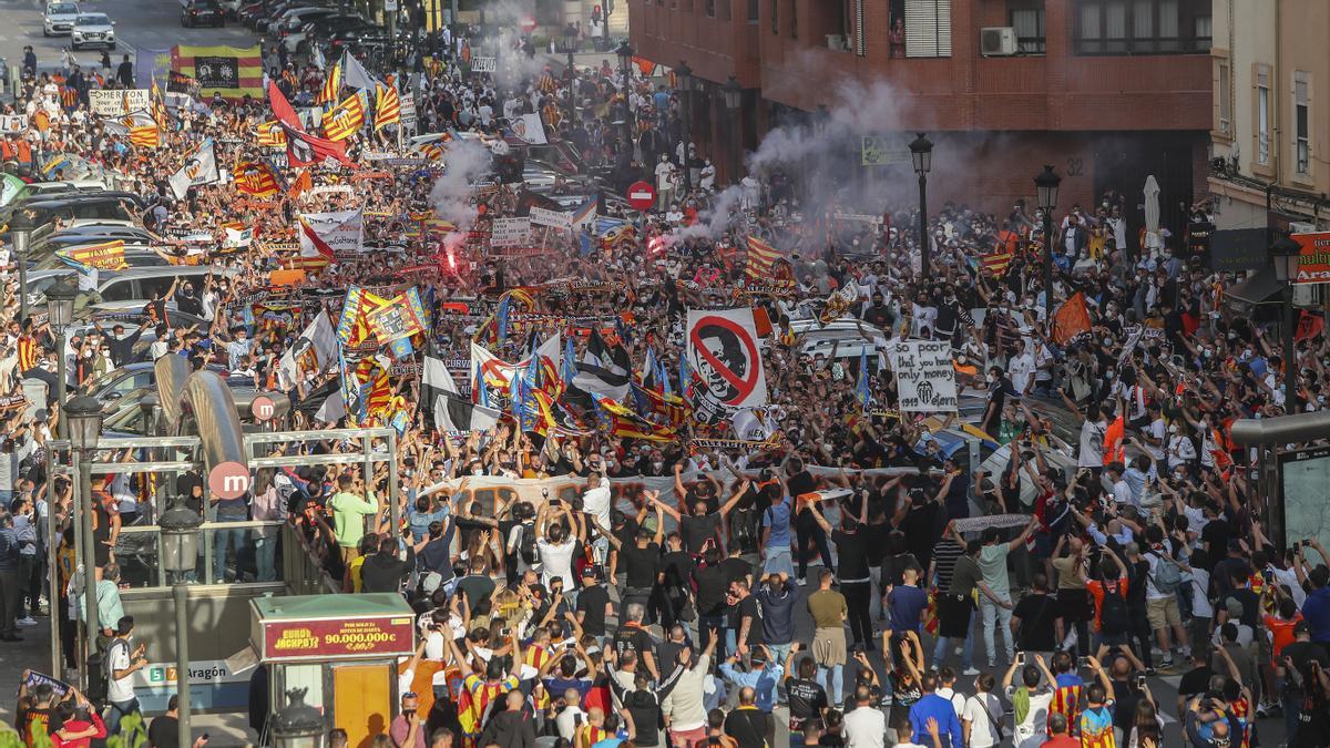 Una imagen de la anterior manifestación por las calles de la ciudad