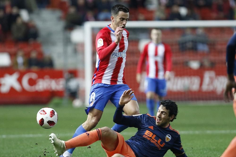 El partido de Copa entre el Sporting y el Valencia, en imágenes