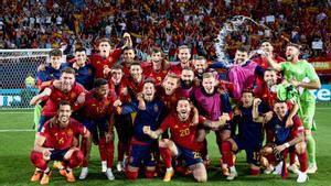 Los jugadores celebraron el pase a la final de la UEFA Nations League