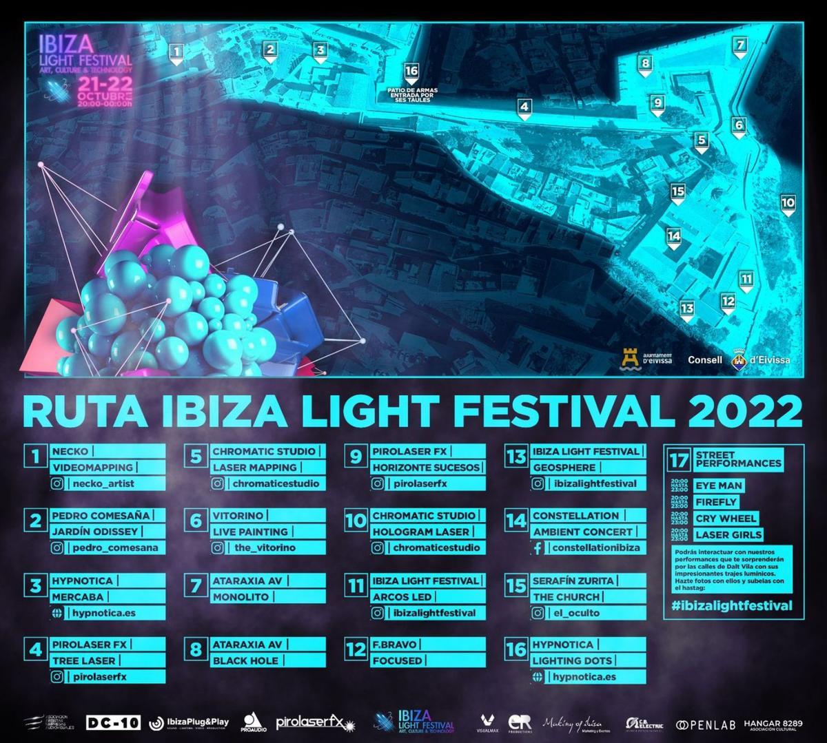 Cartel con la programación del Ibiza Light Festival. | AE
