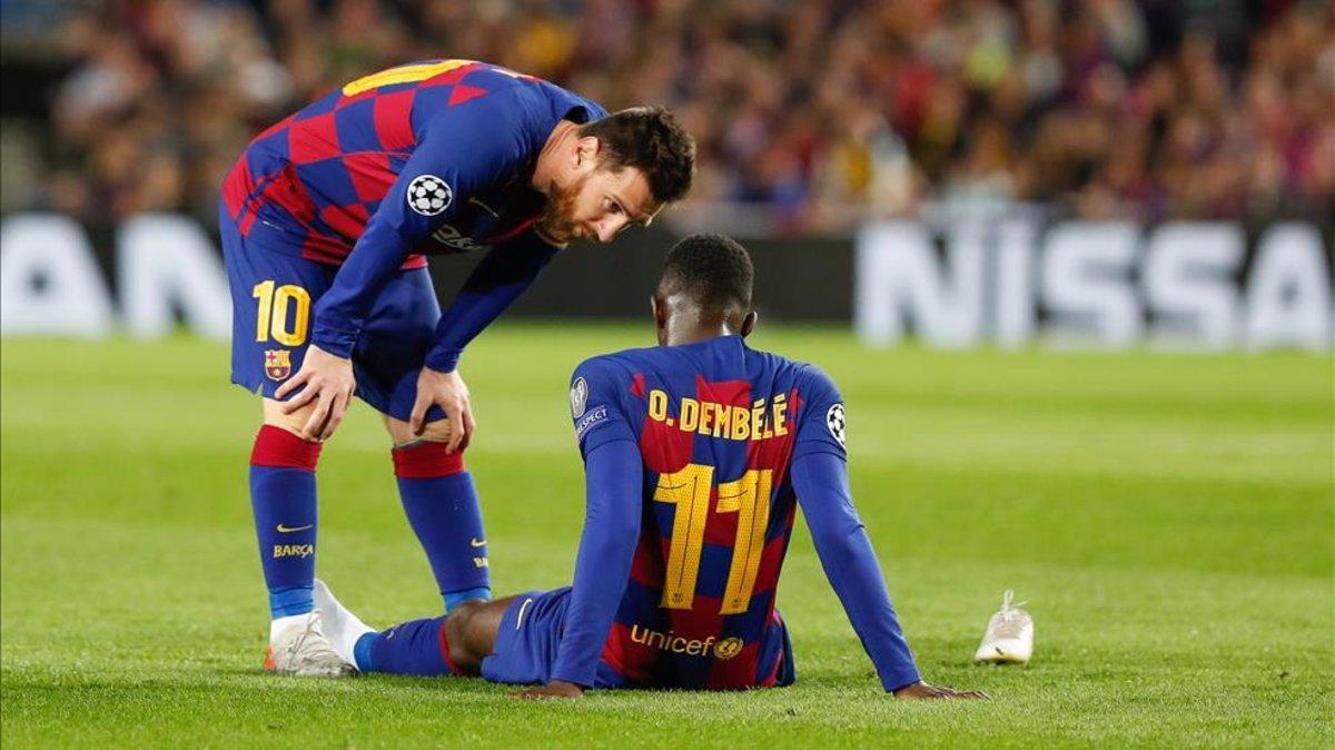 Messi se interesó por el estado de Dembélé