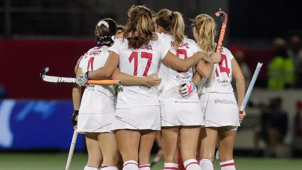 El combinado nacional celebra el gol de Carlota