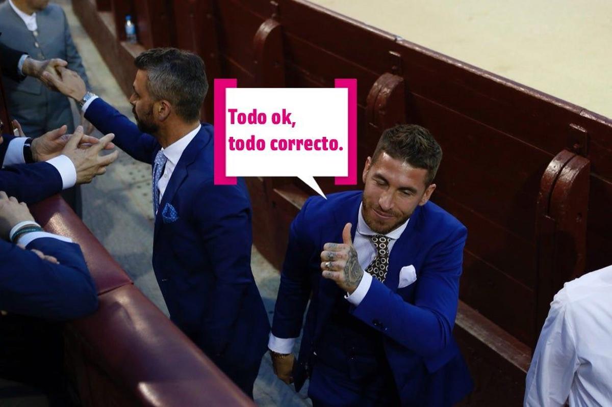 Sergio Ramos saluda en la feria de San Isidro