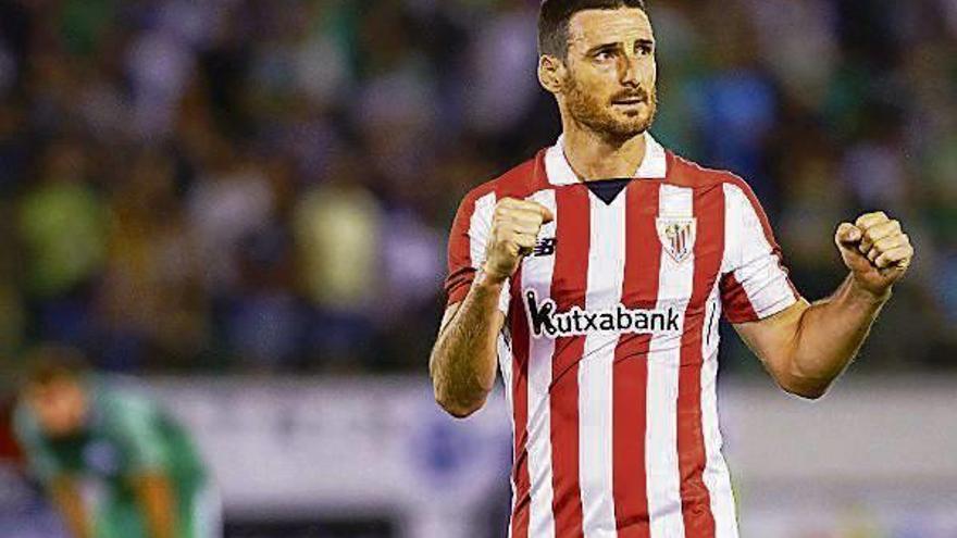 Aduriz celebra un gol en Europa League.