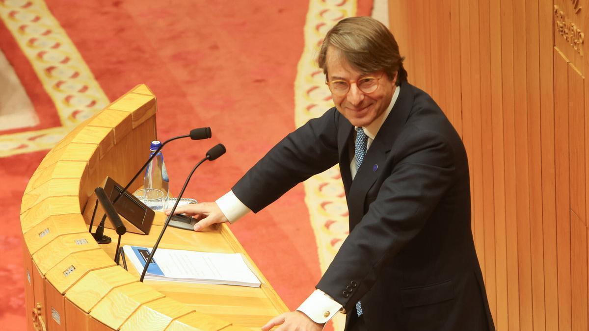 El conselleiro de Facenda, Miguel Corgos, en una comparecencia en el Parlamento.
