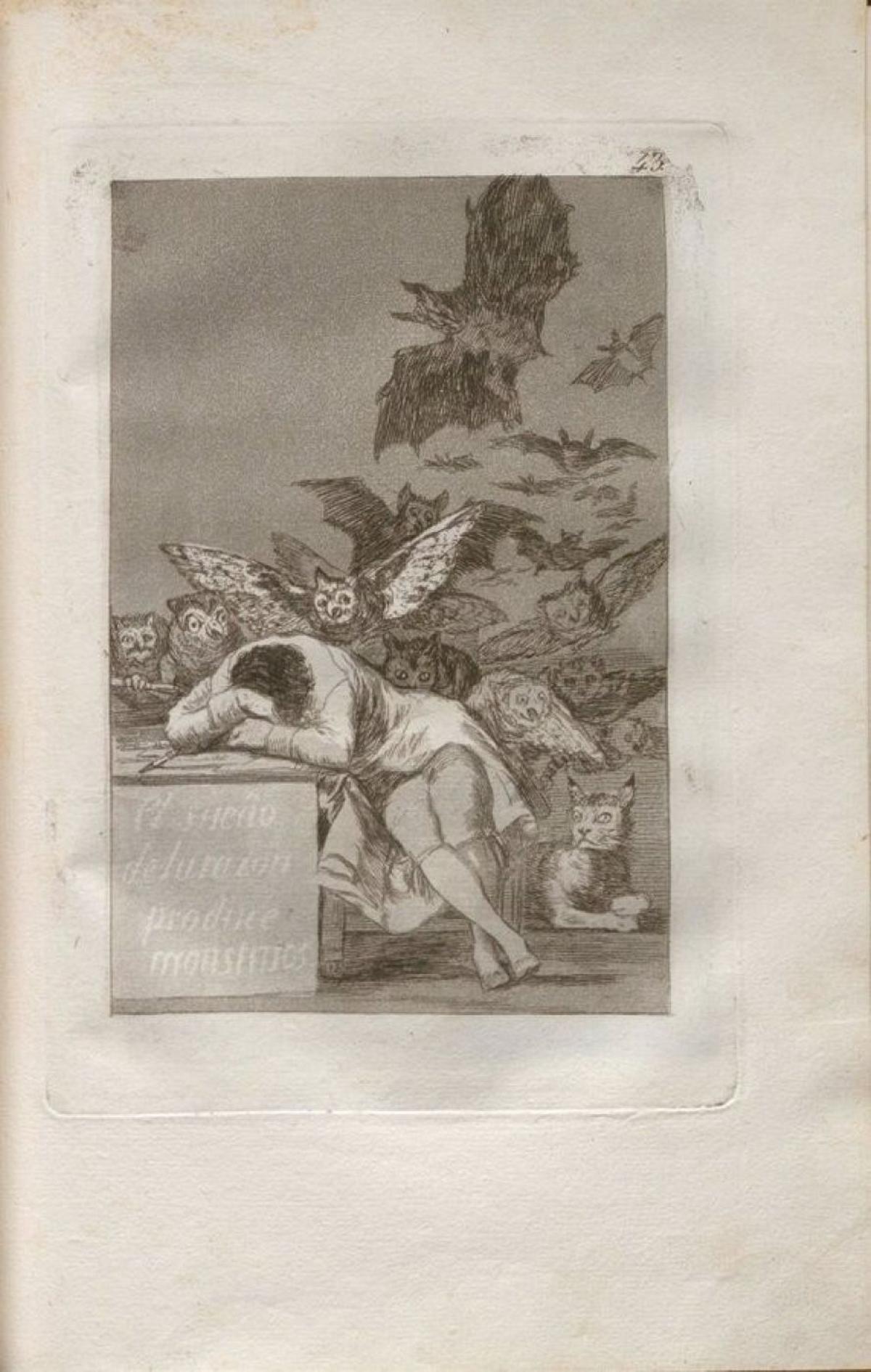 Grabado de 'Los Caprichos' de Goya con la famosa frase.