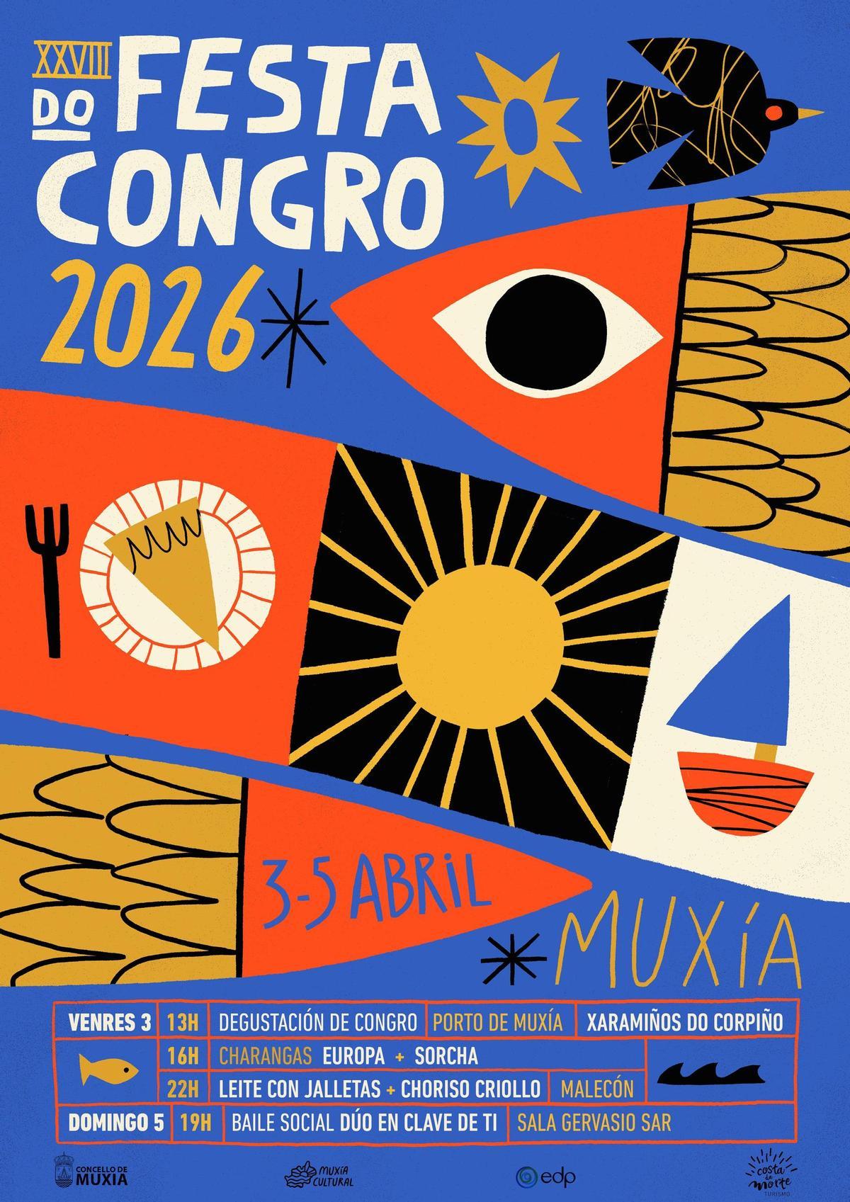Cartel promocional da Festa do Congro, de Muxía.