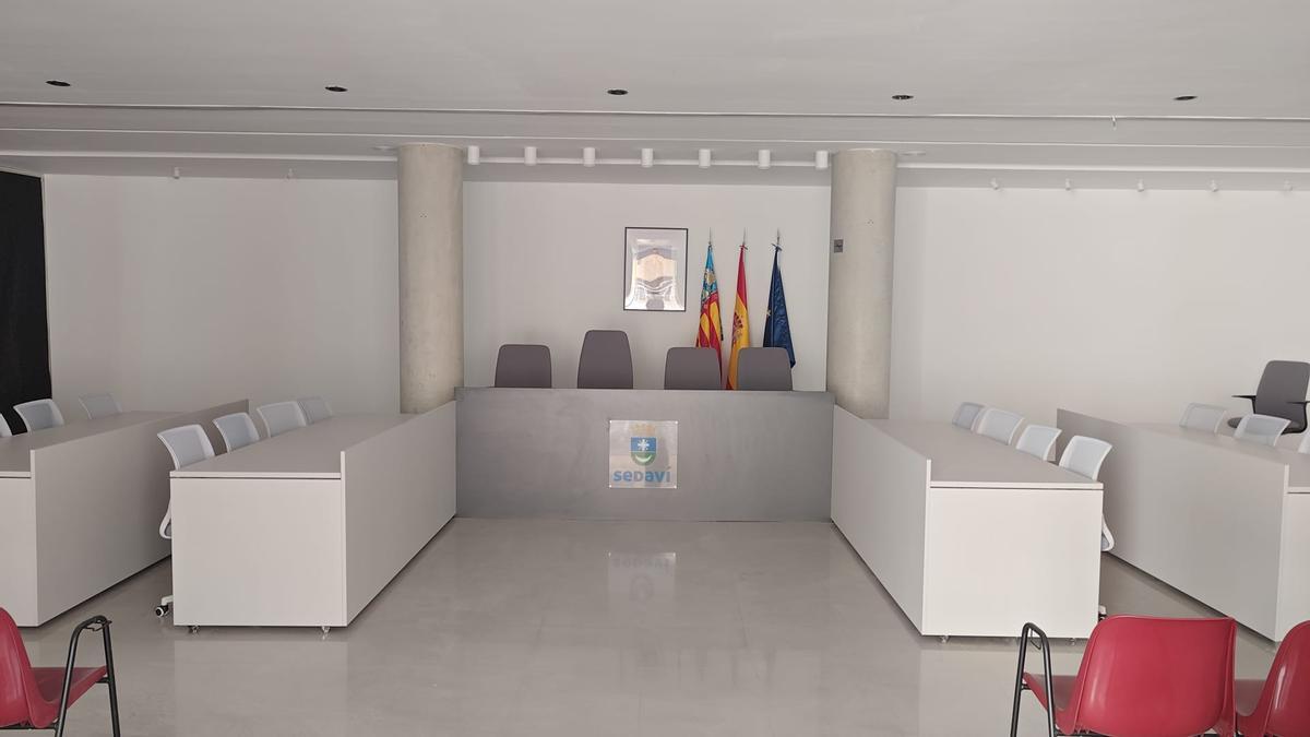 El salón de plenos tras las obras de rehabilitación.