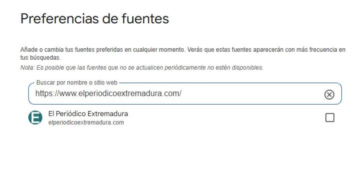 Preferencias de Google.