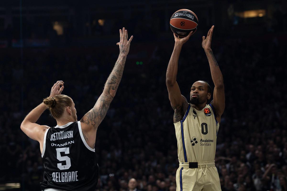 Kevin Punter, in one of the triples he launched against Partizan