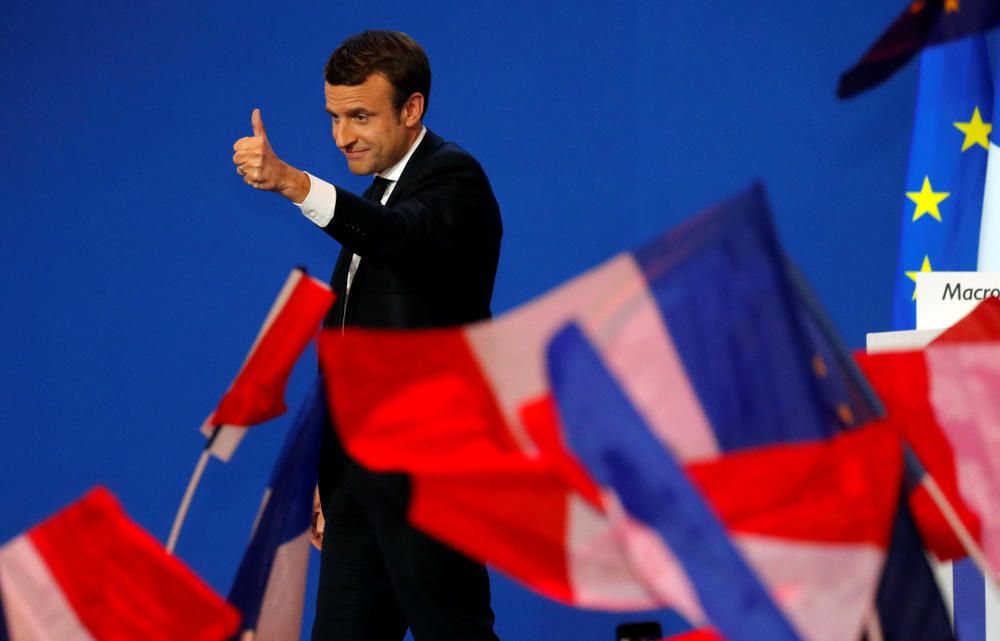 Macron celebra el resultado de las elecciones